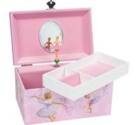 goki 15562 Boîte à musique Ballerine, mélodie : Le lac des cygnes 18 x 11,4 x 9,8 cm, carton rigide, rose