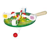 Goki- Poules Qui picorent-Motricité, 53915, Blanc avec pourriture et Gel, Petit