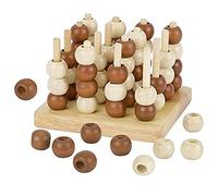 Goki - 2041500 - Jeu De Société - 3D Jeu Tic Tac Toe, L, Marron