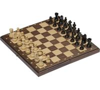 Jeu D'échecs Magnétique Dans Une Boîte En Bois Pliable