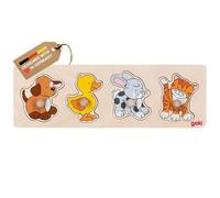 Gollnest & Kiesel Puzzle en bois à encastrement Goki 2041533 Chien et Canard 4 pièces