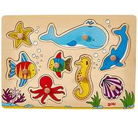 Goki - 2041550 - Puzzle En Bois À Encastrement - Subaquatique Mondial - 8 Pièces