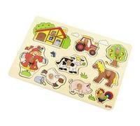 Goki - 2041558 - puzzle en bois à encastrement - ferme vi - 9 pièces