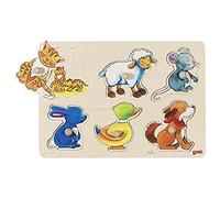 Goki - 2041571 - Puzzle en Bois avec Images Cachées - Mère Et Enfant - 6 Pièces