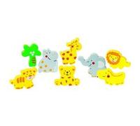 Goki - 2041592 - Puzzle En Bois À Encastrement - Animaux Sauvages - 8 Pièces G