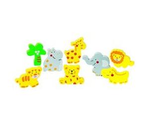 Goki - 2041592 - Puzzle En Bois À Encastrement - Animaux Sauvages - 8 Pièces G