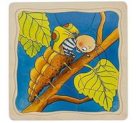Goki - 2041609 - Puzzle en Bois - Couches - La Chenille - 44 Pièces, Mélangé