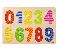 Goki - 2041620 - Puzzle en Bois À Encastrement - Chiffres 0-9 - 10 Pièces
