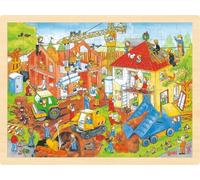 Goki Puzzle en bois à encastrement 2041645 – Chantier de construction – 96 pièces