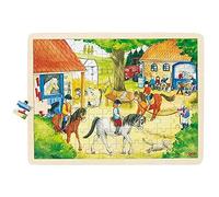 Goki - 2041650 - Puzzle en Bois À Encastrement - Dos De Cheval - 96 Pièces