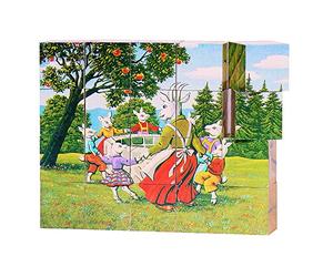 Goki - 2041676 - Puzzle en Bois - Cubes - Histoire - 20 Pièces