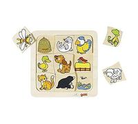 Goki - 2041687 - Puzzle En Bois À Encastrement - Qui Vit Où?