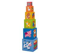 Goki- Animaux Jeu de Blocs empilables, 2041764, Mixte