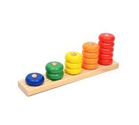 Goki - 2041786 - Formes À Trier Et À Empiler - Jeu De Tri - Rencontrez Compter avec des Anneaux, Mixte, Couleur Bois Naturelle