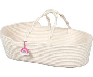 goki 51427 - Panier de transport pour poupée - 51 x 31 x 17,5 cm - Blanc - Avec remorque - 2 pièces