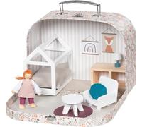 goki 51443 - Valisette - Maison de poupée mobile 10 pièces au format valise entièrement meublée