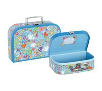 goki 51444 - Lot de 2 valises Love and Peace - Valise de Jeu Solide au Design rétro