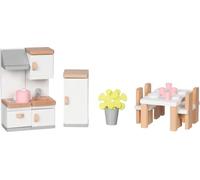 Goki - 51493 - Meubles de poupées Style en Bois, Cuisine | 20 éléments