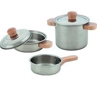 goki 51509 - Set de Cuisine étoilée 5 pièces - Grande et Petite Casserole avec Couvercle et poêle - Kit de Jeu pour la Cuisine des Enfants, la Cuisine de poupée et Le Magasin de marchands