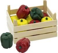goki 51675 Poivrons dans un bac à légumes, bac : 13,6 x 10,6 x 6,8 cm, multicolore (1 set)