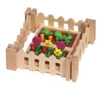 Goki Accessoire pour poupée 51729 Petit jardin en bois pour maisons de poupées bleu