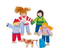 GOKI 51863 Flexible Puppets Camping Familiy, Multicolor, S