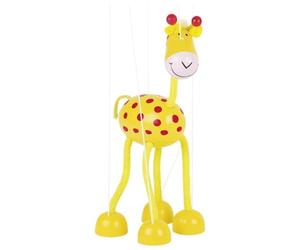 Goki 51867 Marionnette à Fils en Bois Girafe | Pattes et cou flexibles à animer avec les fils !