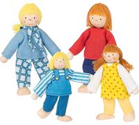 Goki – Mini-poupées articulées 51955 – Famille moderne, bleu