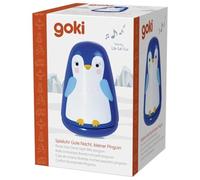 goki Boîte à musique 53782 Bonne Nuit – Pingouin, mélodie La-Le-lu, facile à remonter – Bleu