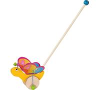 goki 54841 - Animal à pousser papillon labelle - Animal à tirer mobile en bois avec ailes flottantes