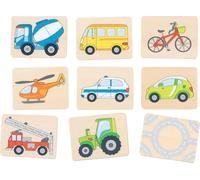 goki 56301 - Mémo Véhicules - Jeu Educatif 32 Pièces en Bois avec Motifs Véhicules