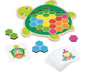 goki 56302 - Jeu de Ponçage Tortue Rosy - Jeu éducatif créatif 41 pièces