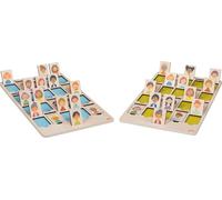 goki 56311 Qui est recherché ?, 30 x 20 cm, bois, 42 pièces, jeu de société à partir de 5 ans, jeu de devinettes pour 2 joueurs