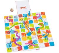 Goki- Serpents et échelles XXL dans Un Seau déroulant Jeux Traditionnels, 56636, Multicolore