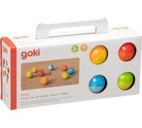 goki 56658 - Boule avec Sac en Coton - Jeu Familial d'extérieur avec 9 Boules en Bois
