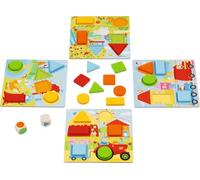 Goki 56760 Jeu de 30 Cubes de Couleurs géométriques 17,5 x 17,5 cm en Bois, Carton