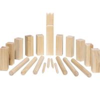 goki 56874 Jeu viking Kubb, petite taille, dans un sac en coton, naturel