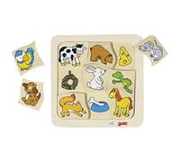 Goki Puzzle en bois à encastrement 56880 – Qui mange quoi?