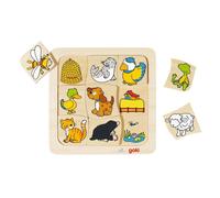 goki 56881 Jeu de placement "Qui vit où ?", multicolore (1 pièce)