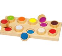 goki 56895 Jeu de mémoire "Sentir les surfaces", 10 surfaces différentes, multicolore