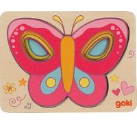 goki 57305 - Puzzle de couches papillon - Puzzle 5 couches pour tout-petits en bois