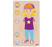 goki 57362 - Puzzle De Couches Fille - 29 Pièces en Bois - 5 Niveaux - Favorise la Pensée Scientifique