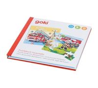 goki 57385 Puzzle Livre de Pompiers 17,3 x 17,3 x 1,2 cm 2 x 20 pièces 2 motifs magnétiques