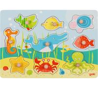 goki 57396 - Puzzle à emboîter - Monde sous-Marin II en Bois - 9 pièces