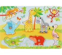 goki 57397 Puzzle en Bois 8 pièces Motif Enfant Africain Multicolore 30 x 21 x 2,4 cm