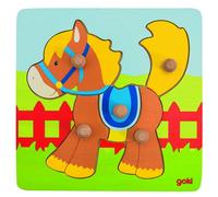 Goki 57555 Lift-Out Puzzle Horse, Blue