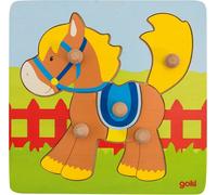 goki 57555 Puzzle à encastrement Cheval, multicolore