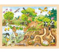 goki 57582 Puzzle à encastrer Expérience de la nature, multicolore (1 pièce)