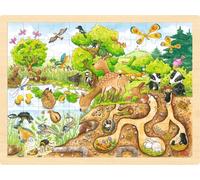 Goki Puzzle en bois à encastrement 2041648 Découvrez la nature 96 pièces