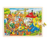goki 57670 Puzzle à assembler Chantier, multicolore